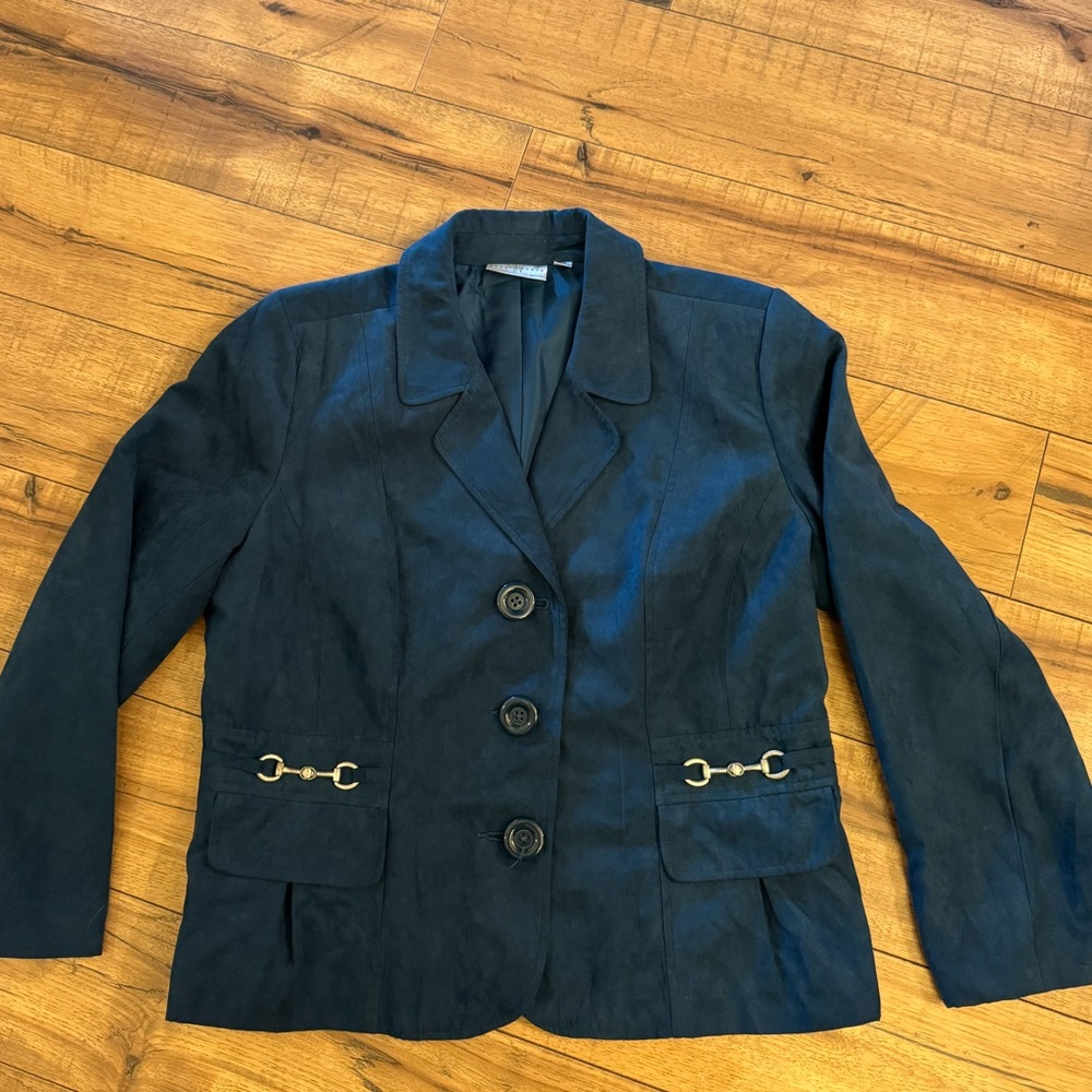Studio Works Navy Blazer with Gold Details